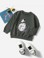 Khaki Regular Long Sleeve Casual Toddler Boy Sweatshirts 4650