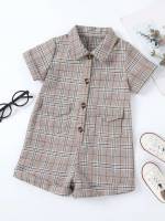 Short Sleeve Short Button Toddler Boys Clothing 382