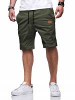 Casual Plain Khaki Men Shorts 8768