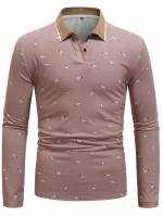  Button Front Long Sleeve Regular Fit Men Tops 9710