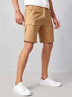 Regular Fit Khaki  Men Shorts 7439