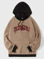 Regular Letter Hooded Regular Fit Men Sweatshirts 449