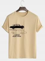 Round Neck Car Regular Men T-Shirts  Tanks 4808