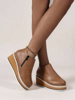  Khaki Women Wedges  Flatform 286