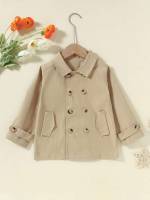 Plain Khaki Double Button Kids Clothing 6785