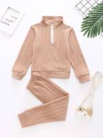  Casual Khaki Funnel Neck Kids Clothing 445