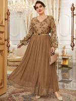 Khaki Long Sleeve Regular Fit Weddings  Events 5370