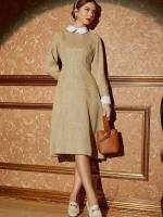 Regular Fit Plain Collar Women Dresses 8067