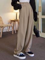  Plain Khaki Women Suit Pants 967