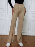 Khaki Regular Fit Long Women Clothing 1630