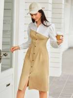 Regular Fit  Khaki Women Dresses 489