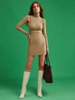 Khaki Cut Out Elegant Long Sleeve Women Clothing 7692