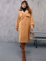  Lapel Midi Regular Fit Women Overcoats 886