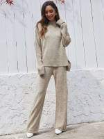  Khaki Oversized Plain Women Clothing 6321