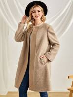 Pocket Elegant Long Sleeve Women Coats 165