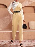 Long Regular Fit Casual Sleeveless Women Jumpsuits 556