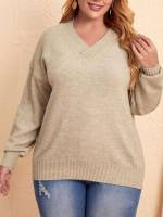  Casual Rib-Knit Regular Fit Women Plus Clothing 652