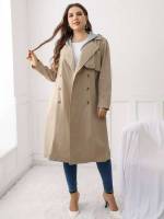  Casual Regular Fit Midi Plus Size Trench Coats 4790