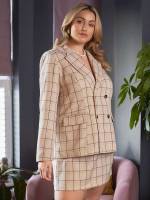 Double Button Lapel  Plus Size Suit Sets 1643