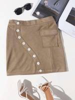  Plain Khaki Women Bottoms 21