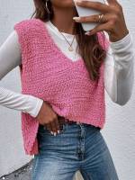 V neck Casual Regular Regular Fit Women Knitwear 83