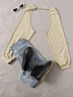 Chain Khaki Sexy Crop Women Clothing 7252