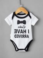  Slogan Button Baby Bodysuits 5009