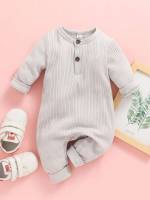 Plain Casual Long Sleeve Baby Clothing 533