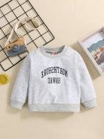 Round Neck Long Sleeve Light Grey Baby  Mom 644