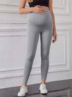  Light Grey Plain Maternity Bottoms 3389