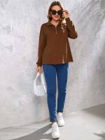  Light Grey Plain Regular Fit Maternity Sweatshirts 721