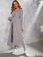  Plain Scoop Neck Light Grey Baby  Mom 987