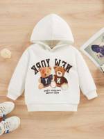  Light Grey Regular Fit Hooded Baby Sweatshirts 4389