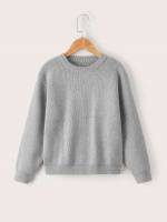 Round Neck Plain Regular Fit Regular Girls Sweaters 8402