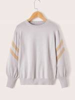 Casual Long Sleeve Light Grey Regular Girls Clothing 3564