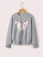 Regular Long Sleeve Butterfly Kids Clothing 1874