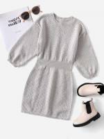 Dressy Short Regular Fit Light Grey Toddler Girls Knitwear 768