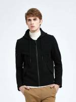 Light Grey Hooded Plain Long Sleeve Men Clothing 2477