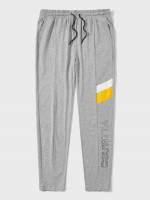 Pocket Light Grey Letter Men Sweatpants 123