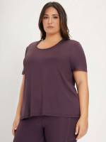  Regular Light Grey Round Neck Women Plus Activewear 4483