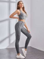  Scoop Neck Light Grey Women Active Sets 473