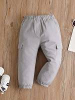 Plain Pocket Light Grey Kids Clothing 622