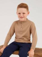 Plain Stand Collar Long Sleeve Toddler Boy Sweaters 211