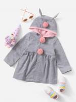 Short Cute Hooded Regular Fit Kids Clothing 4325