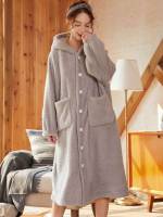  Long Sleeve Plain Women Sleep  Lounge 9851