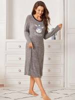  Cartoon Round Neck Cute Women Sleepwear 415