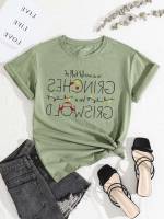 Light Grey Round Neck Regular Women T-Shirts 620