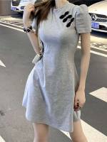 Elegant Stand Collar Regular Fit Light Grey Women Clothing 163