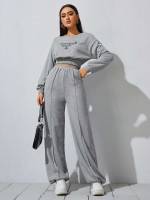  Light Grey Letter Women Clothing 5509