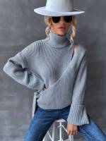 Light Grey Long Sleeve Knot Women Clothing 814